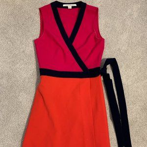 DVF Colorblock Mini Wrap Dress